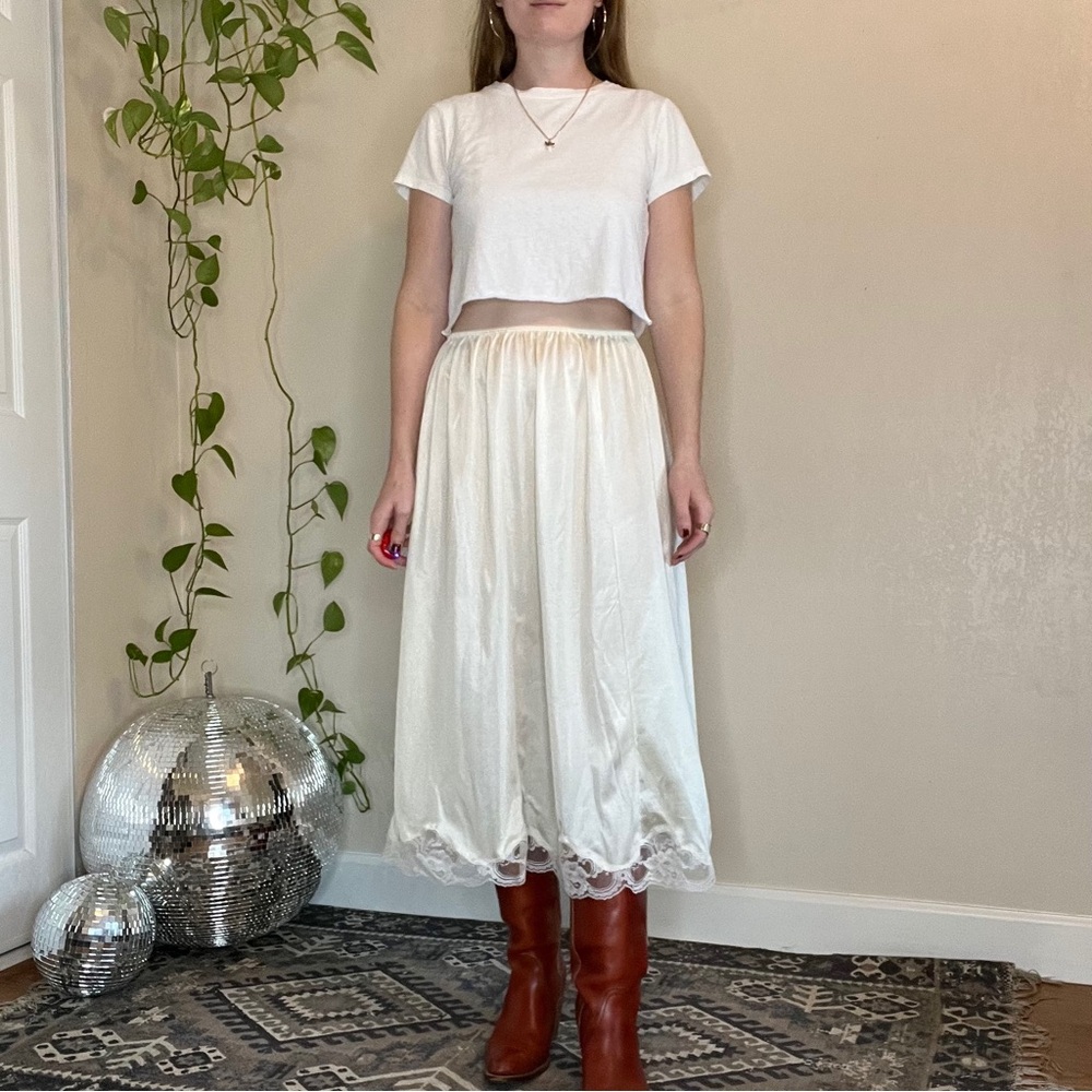 Vintage Lace Trim Half Slip